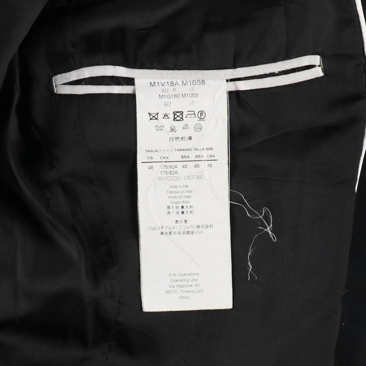 Armani Emporio Armani wool tailored jacket, made in Italy, men's size S (approx.) wool navy blue type Vintage Second Hand