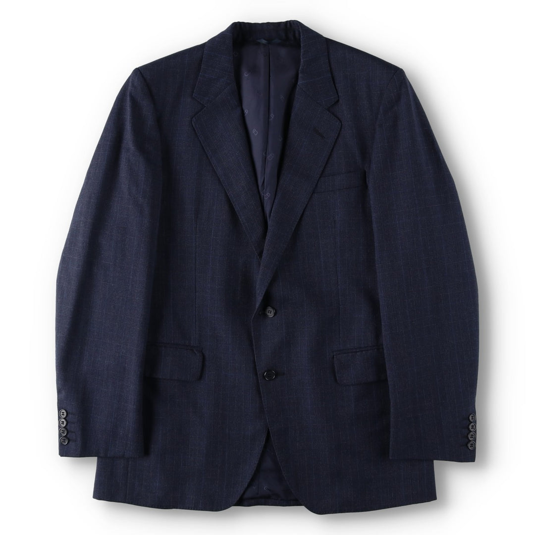 Christian Dior MONSIEUR Check Pattern Wool Tailored Jacket, Men's Size M (approx.) wool Navy blue Vintage Second Hand