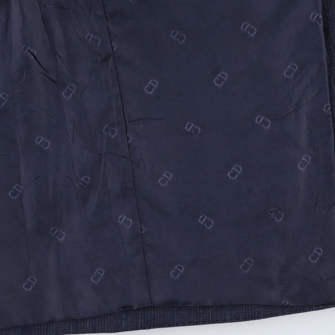 Christian Dior MONSIEUR Check Pattern Wool Tailored Jacket, Men's Size M (approx.) wool Navy blue Vintage Second Hand