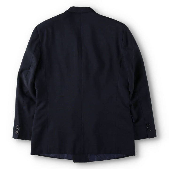 Yves Saint Laurent Diffusion Hommes Double-breasted Peaked Lapel Mohair Blend Tailored Jacket (Men's Size M) polyester Navy blue Vintage Second Hand