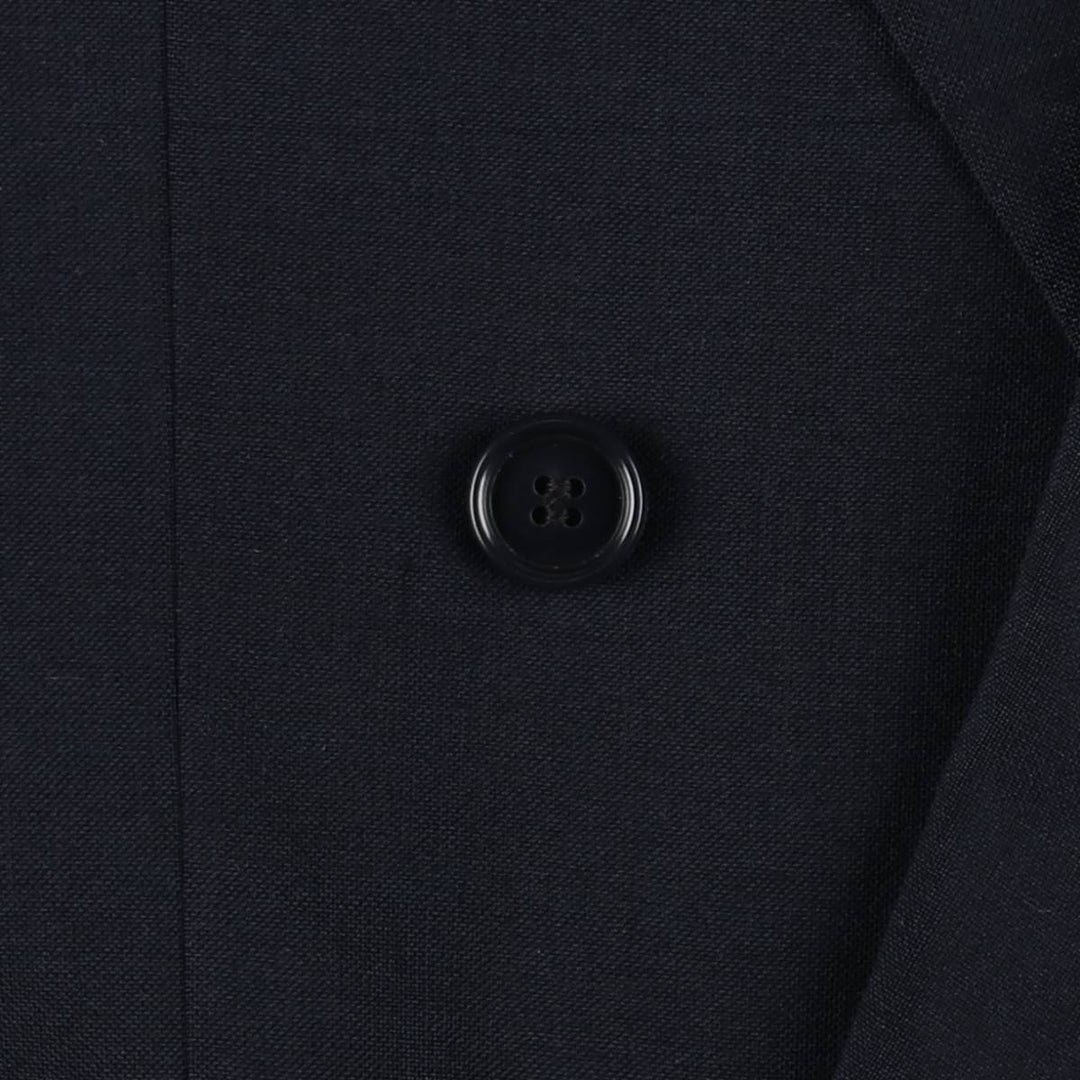 Yves Saint Laurent Diffusion Hommes Double-breasted Peaked Lapel Mohair Blend Tailored Jacket (Men's Size M) polyester Navy blue Vintage Second Hand