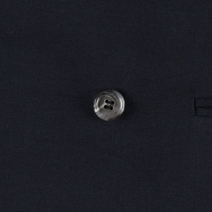 Yves Saint Laurent Diffusion Hommes Double-breasted Peaked Lapel Mohair Blend Tailored Jacket (Men's Size M) polyester Navy blue Vintage Second Hand