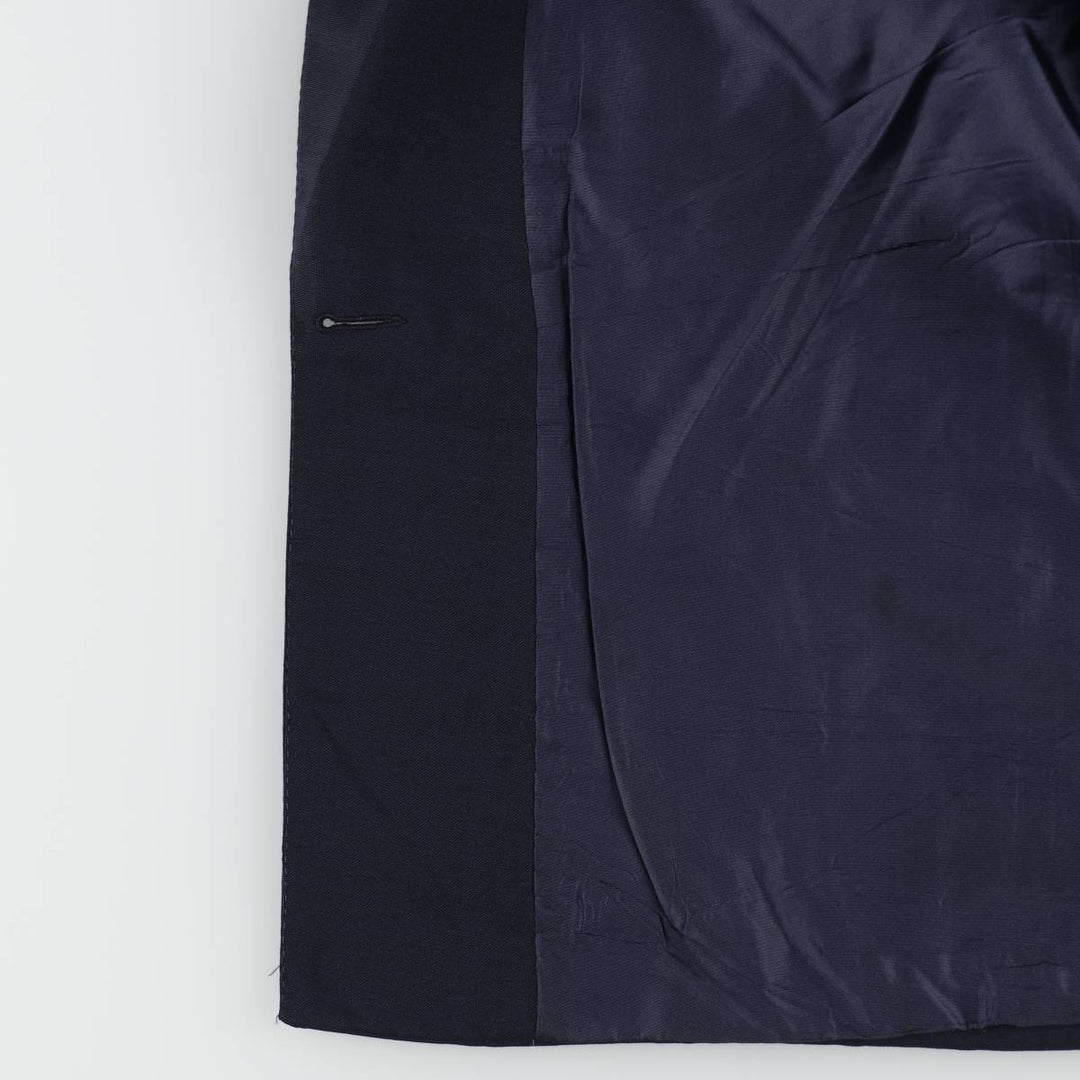 Yves Saint Laurent Diffusion Hommes Double-breasted Peaked Lapel Mohair Blend Tailored Jacket (Men's Size M) polyester Navy blue Vintage Second Hand