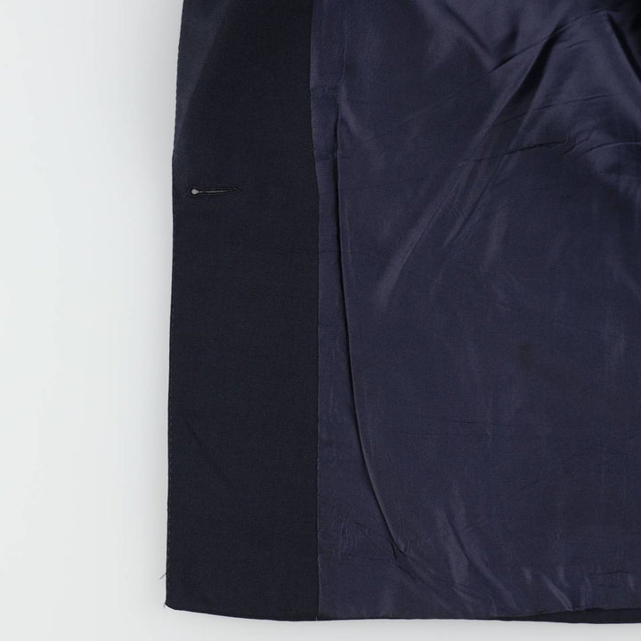 Yves Saint Laurent Diffusion Hommes Double-breasted Peaked Lapel Mohair Blend Tailored Jacket (Men's Size M) polyester Navy blue Vintage Second Hand
