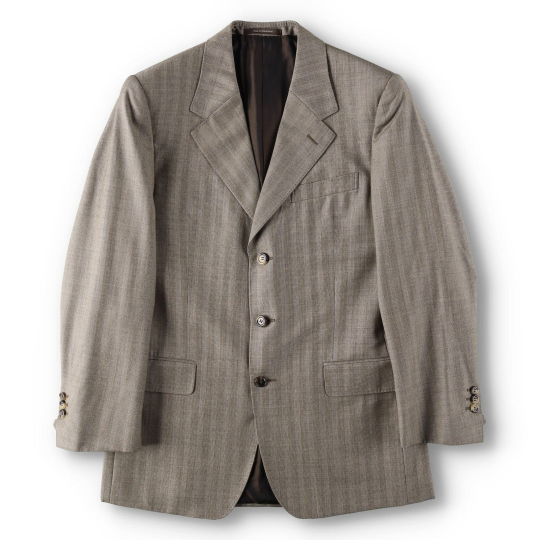 Yves Saint Laurent rive gauche Stripe Pattern Wool Tailored Jacket, Men's Size M (approx.) wool gray type Vintage Second Hand