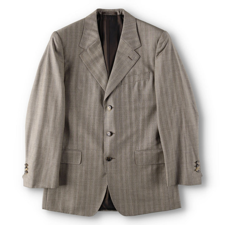 Yves Saint Laurent rive gauche Stripe Pattern Wool Tailored Jacket, Men's Size M (approx.) wool gray type Vintage Second Hand