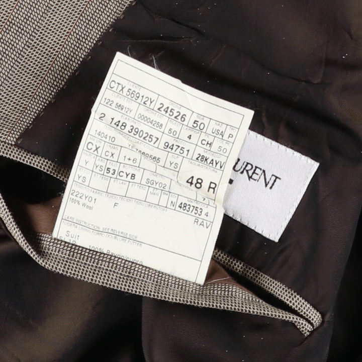 Yves Saint Laurent rive gauche Stripe Pattern Wool Tailored Jacket, Men's Size M (approx.) wool gray type Vintage Second Hand