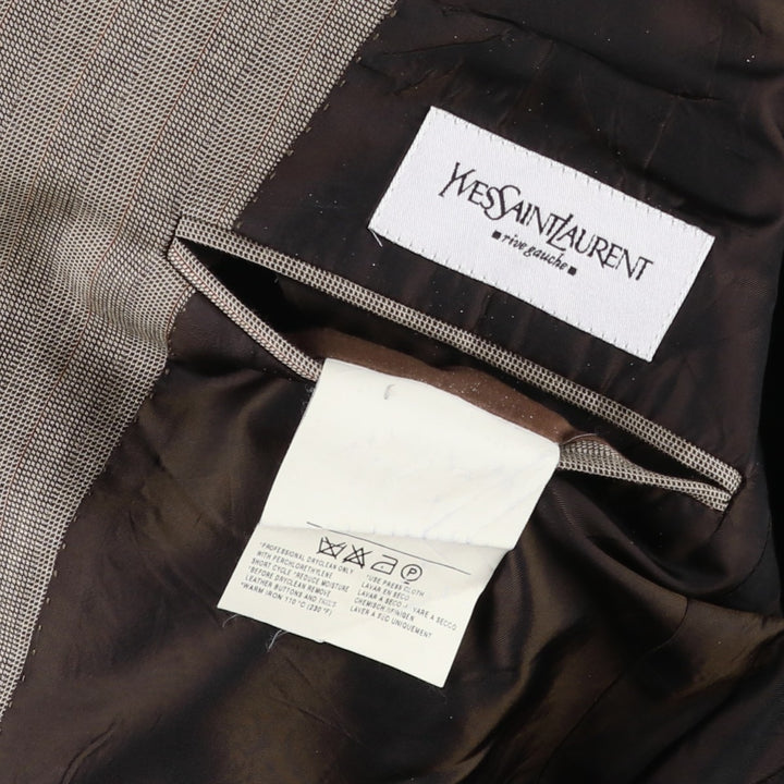 Yves Saint Laurent rive gauche Stripe Pattern Wool Tailored Jacket, Men's Size M (approx.) wool gray type Vintage Second Hand