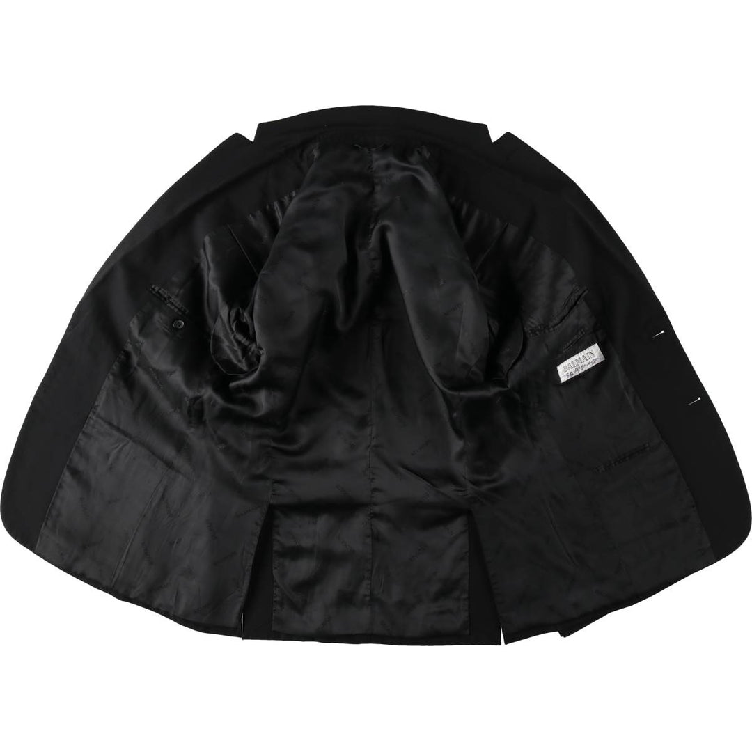 Balmain Paris wool tailored jacket, men's size S (approx.) wool black type Vintage Second Hand