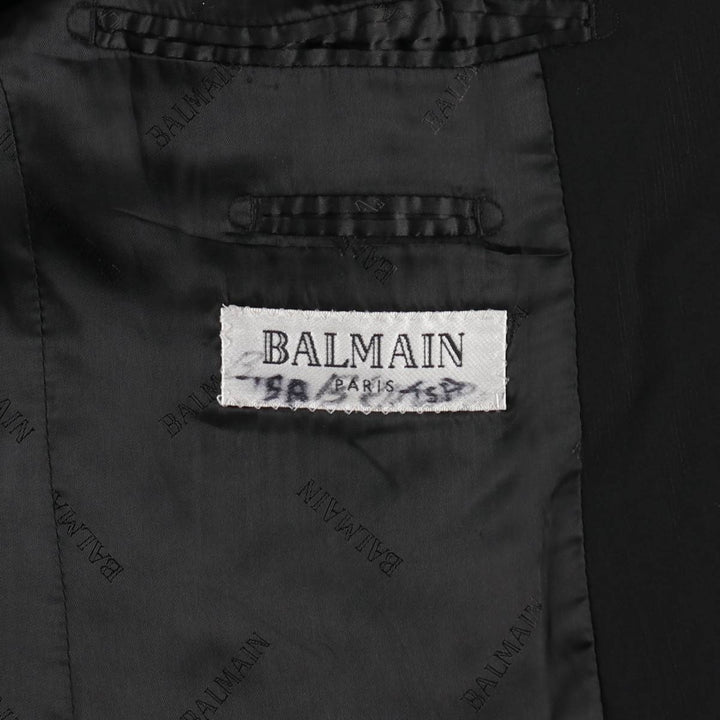Balmain Paris wool tailored jacket, men's size S (approx.) wool black type Vintage Second Hand