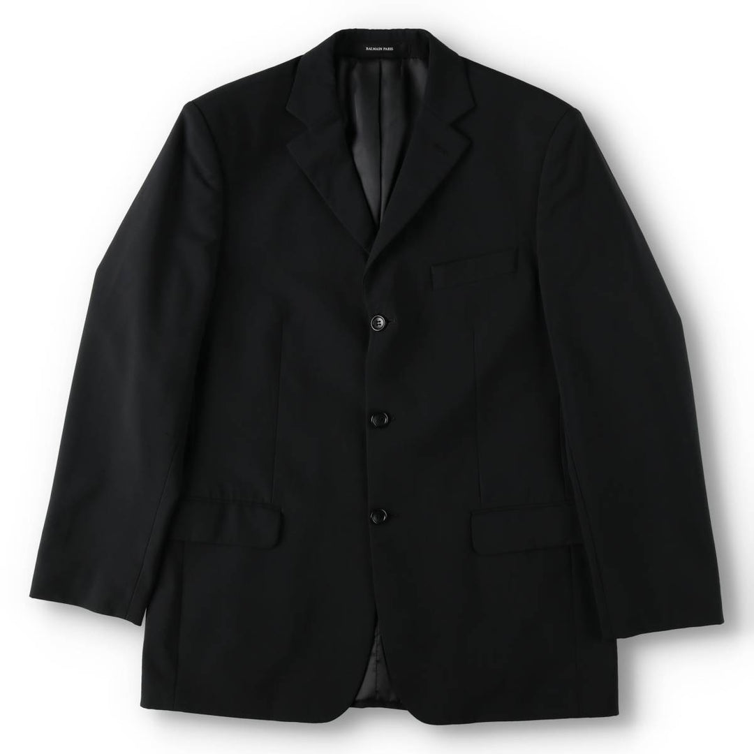 Balmain tailored jacket, men's size M polyester black type Vintage Second Hand
