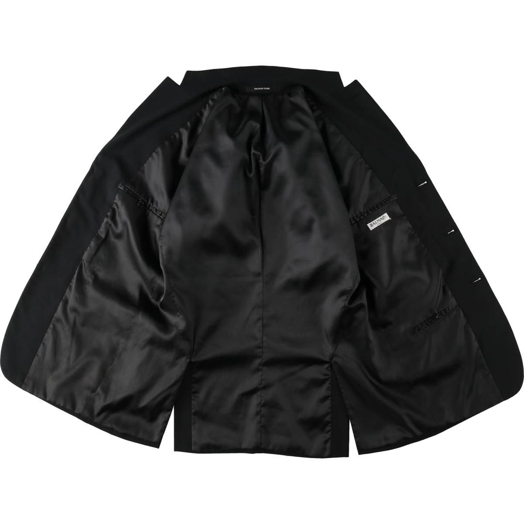 Balmain tailored jacket, men's size M polyester black type Vintage Second Hand