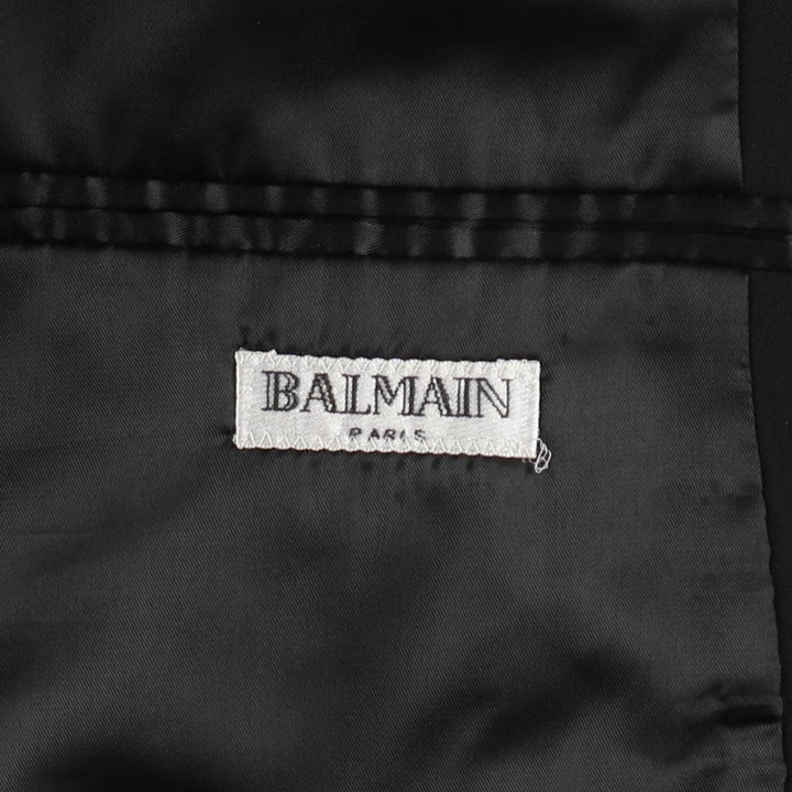 Balmain tailored jacket, men's size M polyester black type Vintage Second Hand