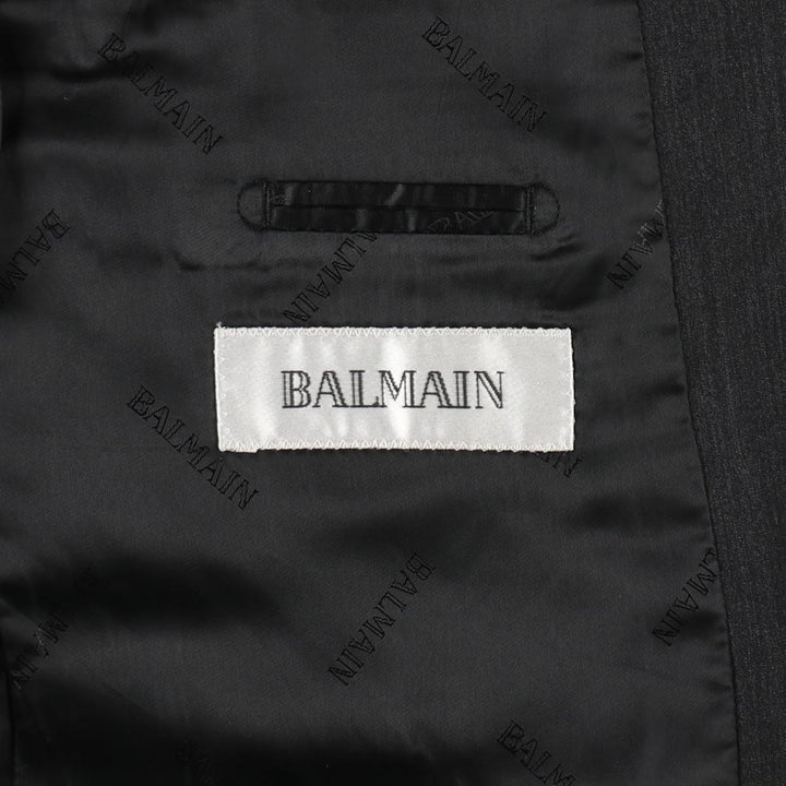Balmain wool tailored jacket, men's size M (approx.) wool Charcoal Vintage Second Hand