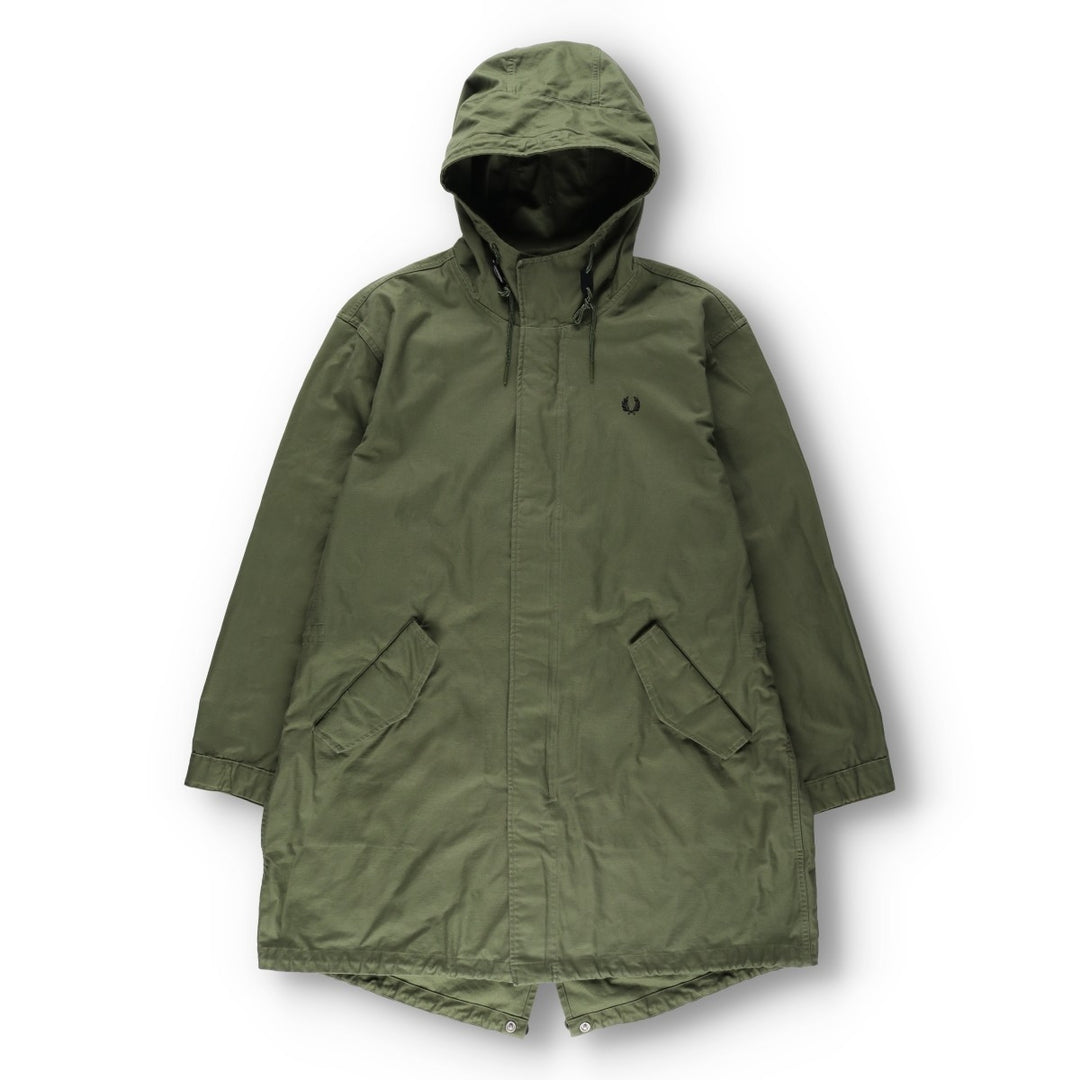 Fred Perry Mod Parka, Men's Size XXL (approx.) cotton Khaki type Vintage Second Hand