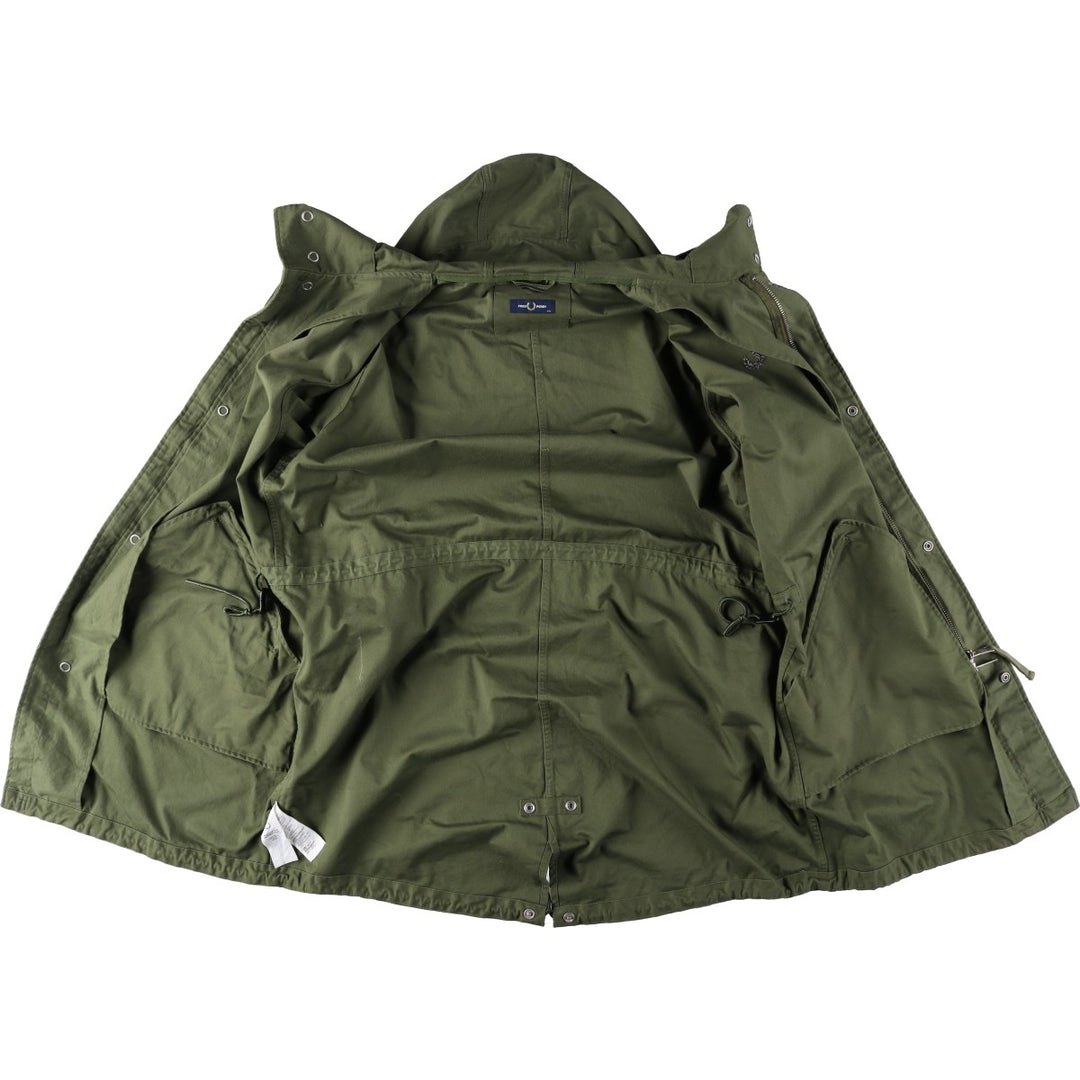Fred Perry Mod Parka, Men's Size XXL (approx.) cotton Khaki type Vintage Second Hand