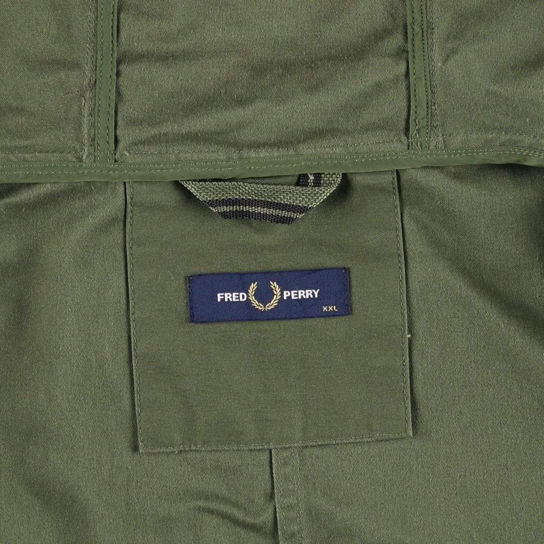 Fred Perry Mod Parka, Men's Size XXL (approx.) cotton Khaki type Vintage Second Hand