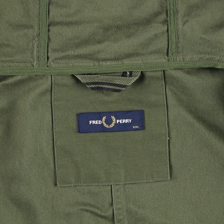 Fred Perry Mod Parka, Men's Size XXL (approx.) cotton Khaki type Vintage Second Hand