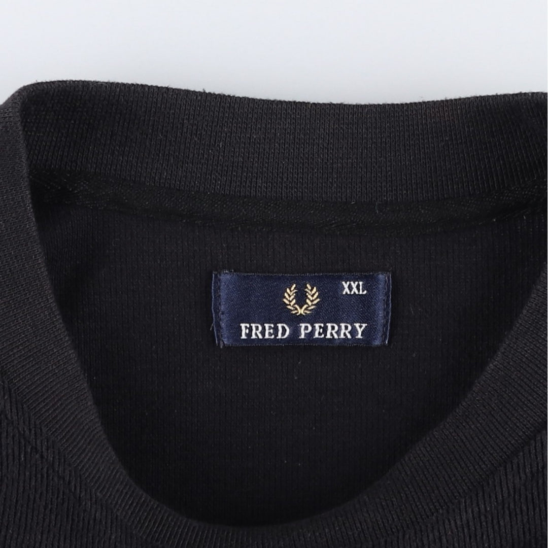 Fred Perry knit sweater, men's size XXL (approx.) polyester black type Vintage Second Hand