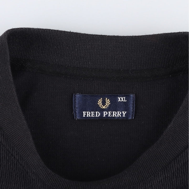 Fred Perry knit sweater, men's size XXL (approx.) polyester black type Vintage Second Hand
