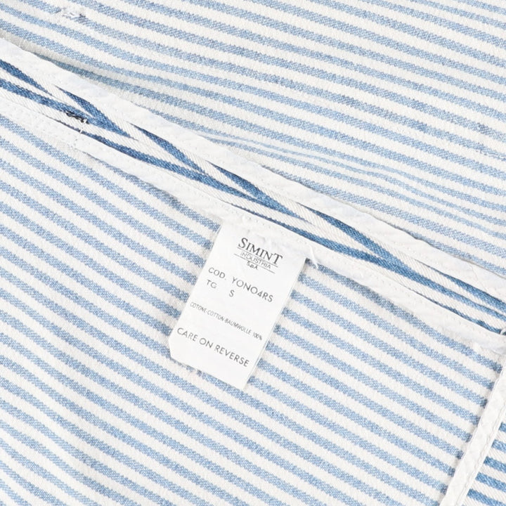 1990'S Giorgio Armani JEANS Stripe Pattern Cotton Tailored Jacket, Men's Size S (approx.) cotton blue type Vintage Second Hand