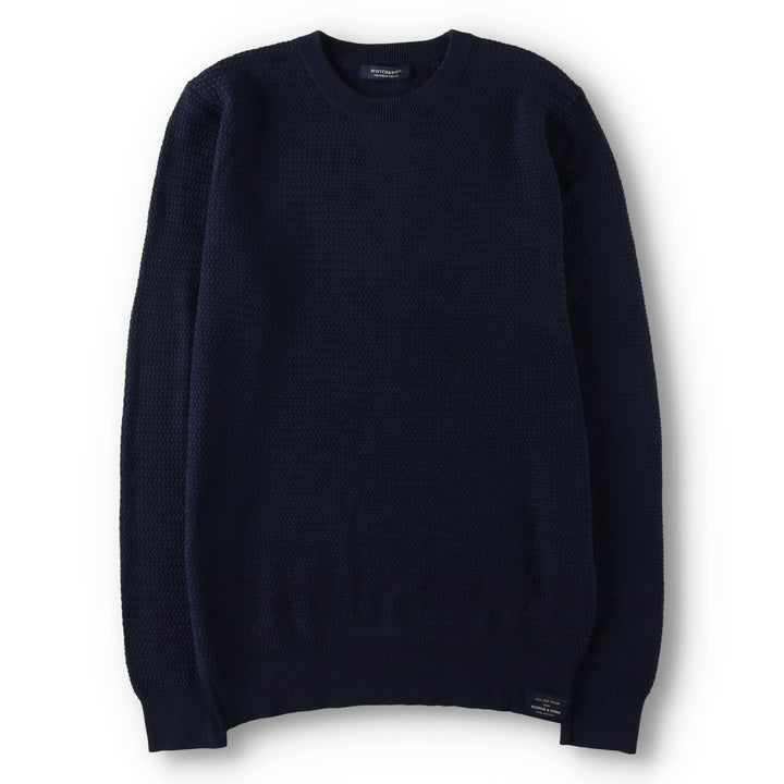 Scotch & Soda cotton knit sweater, men's size L (approx.) cotton navy blue type Vintage Second Hand