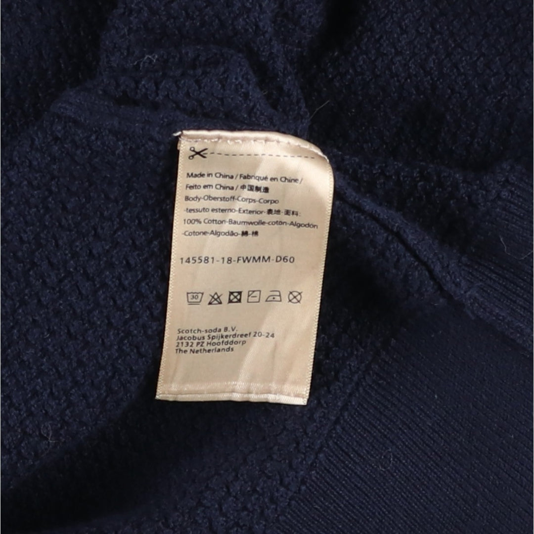 Scotch & Soda cotton knit sweater, men's size L (approx.) cotton navy blue type Vintage Second Hand