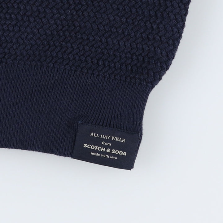 Scotch & Soda cotton knit sweater, men's size L (approx.) cotton navy blue type Vintage Second Hand