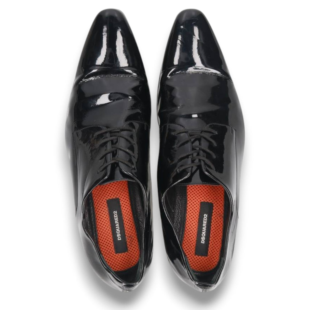 Dsquared2 plain toe shoes, made in Italy, size 42 Men's 27.0cm genuine leather black type Vintage Second Hand