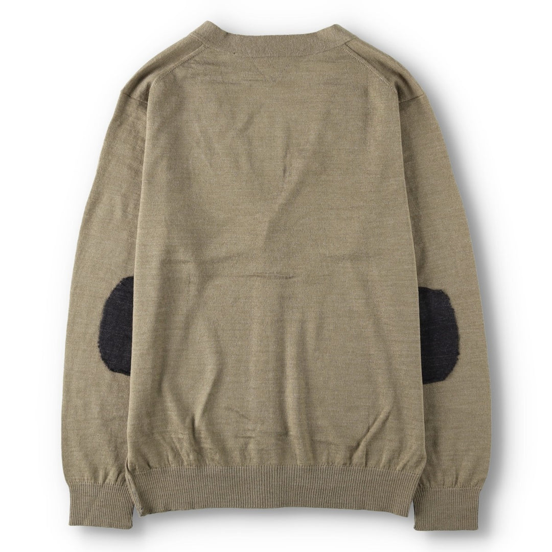 Balmain acrylic x wool knit cardigan, men's size M (approx.) wool Khaki type beige Vintage Second Hand