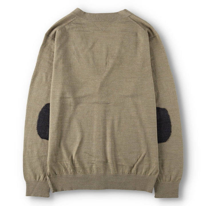 Balmain acrylic x wool knit cardigan, men's size M (approx.) wool Khaki type beige Vintage Second Hand