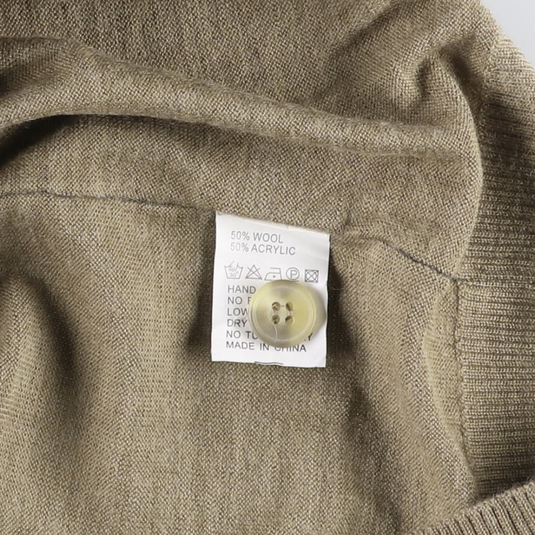 Balmain acrylic x wool knit cardigan, men's size M (approx.) wool Khaki type beige Vintage Second Hand