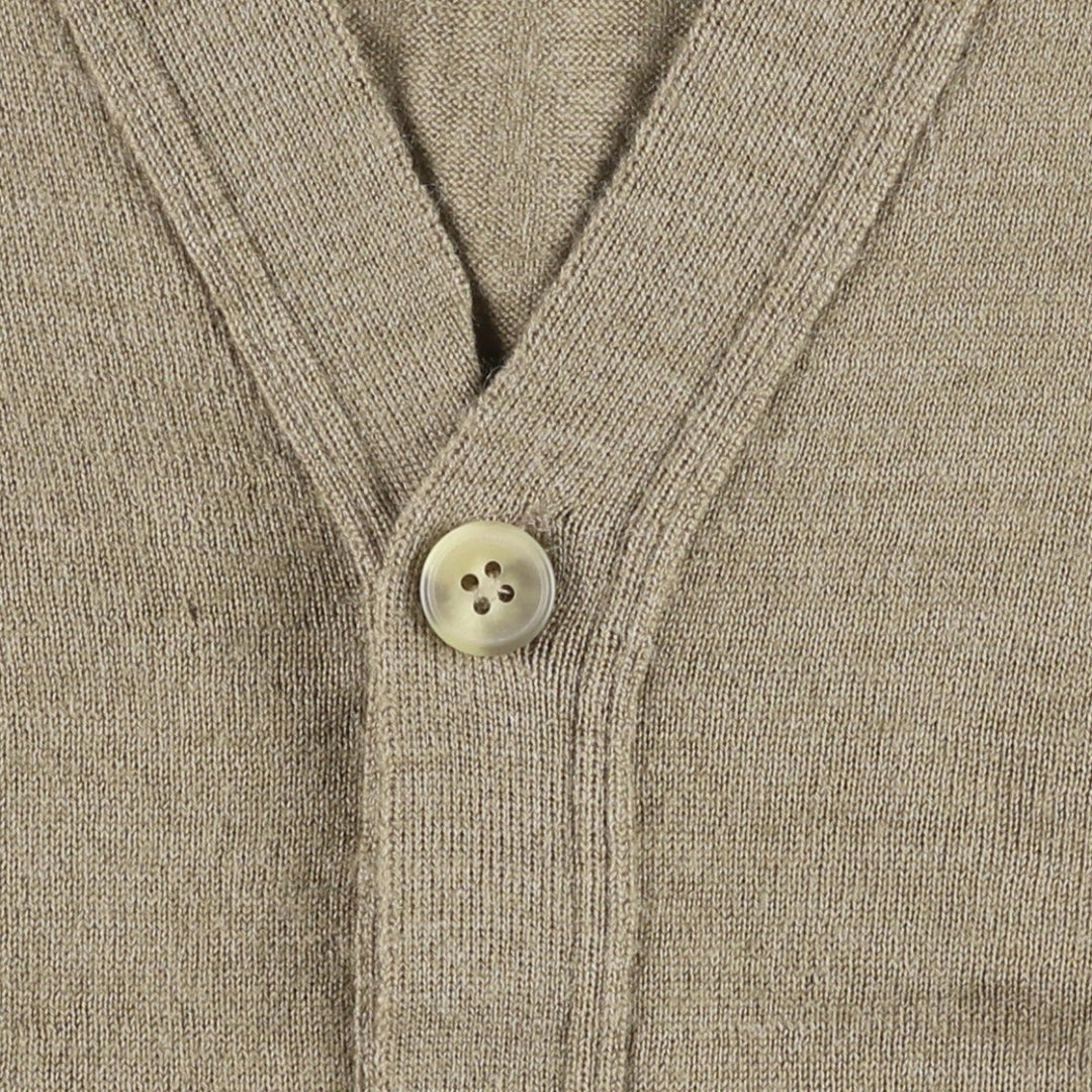 Balmain acrylic x wool knit cardigan, men's size M (approx.) wool Khaki type beige Vintage Second Hand