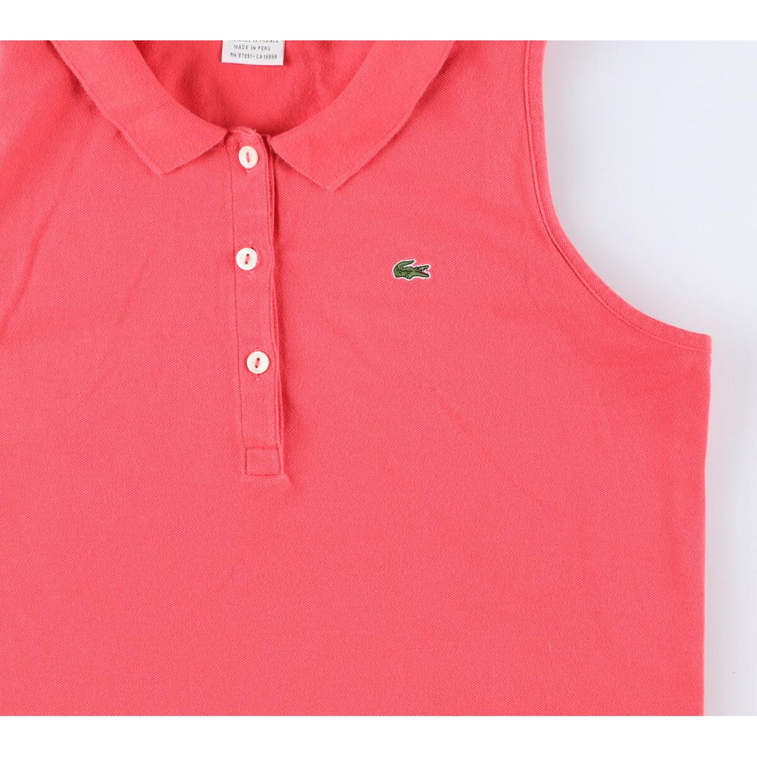 LACOSTE Sleeveless Polo Shirt Women's M /eaa068989