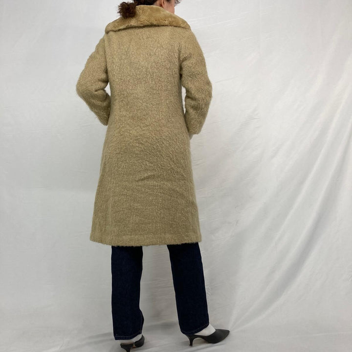 Gordon fur collar wool half coat women's S vintage /eaa109542