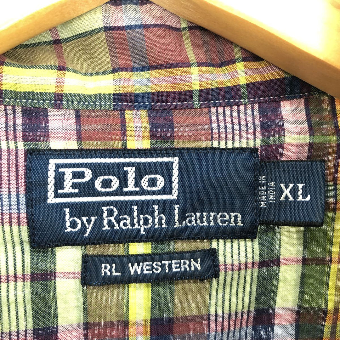 Ralph Lauren RL WESTERN Long Sleeve Western Flannel Check Shirt Men's XL /eaa232954