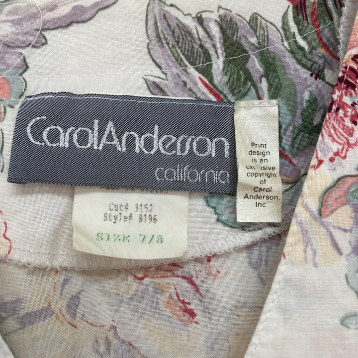 Carol Anderson Floral Print Open Front French Sleeve Flare Dress Made in USA Women's M /eaa246172