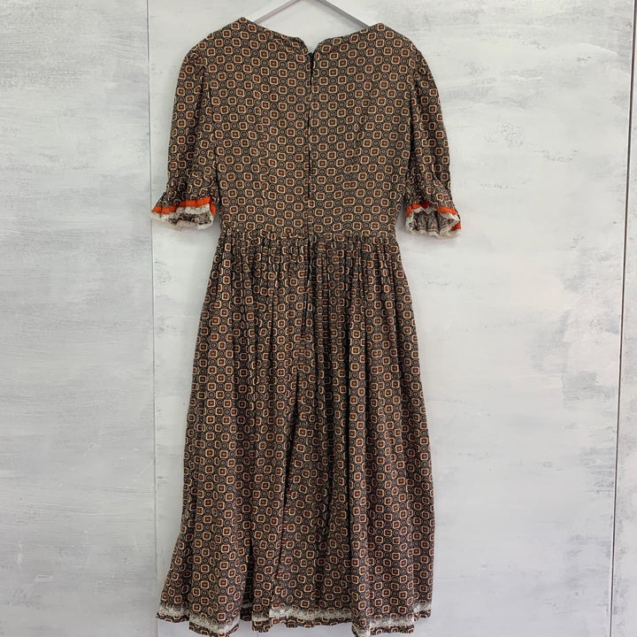 60'S unknown all-over print short sleeve circular dress women's S vintage /eaa246283