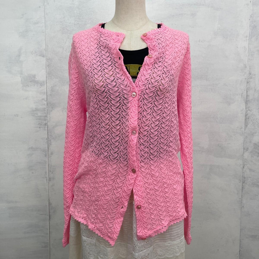 Acrylic knit cardigan for women, size M /eaa246446