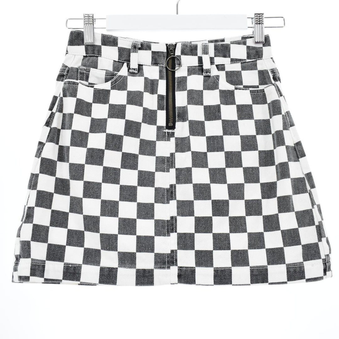 BDG Checkered Flag Cotton Tight Mini Skirt Women's M /eaa246712