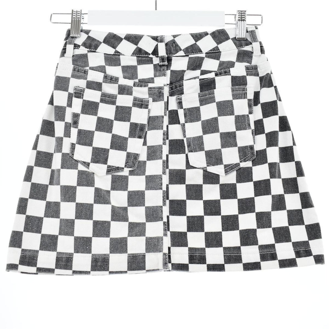 BDG Checkered Flag Cotton Tight Mini Skirt Women's M /eaa246712