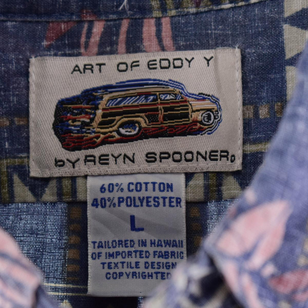 Reyn Spooner ART OF EDDY Y Button-down All-over Print Pullover Hawaiian Aloha Shirt Made in Hawaii Men's XL /eaa266072