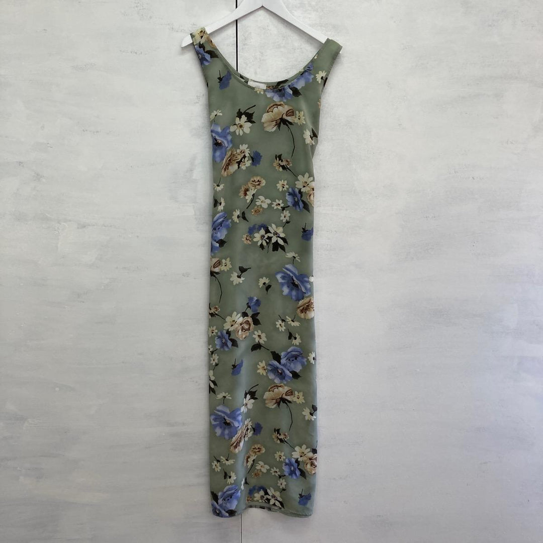 SUZY PETITES Floral Sleeveless A-line Dress Women's M Vintage /eaa271937