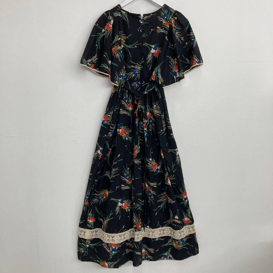 Floral short sleeve flare dress for women S /eaa280853