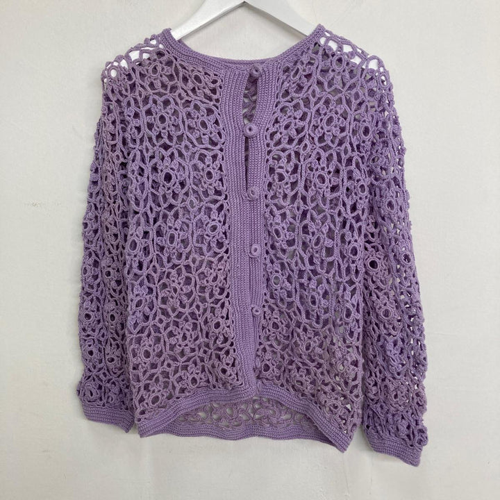 Floral Crochet Knit Cardigan Women's XS [Floral] /eaa286298