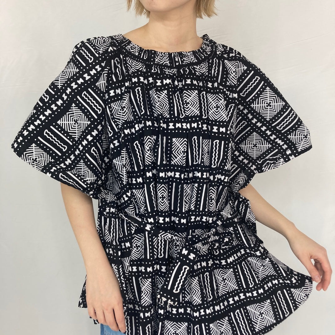 All-over print short-sleeve tunic for women L /eaa288522