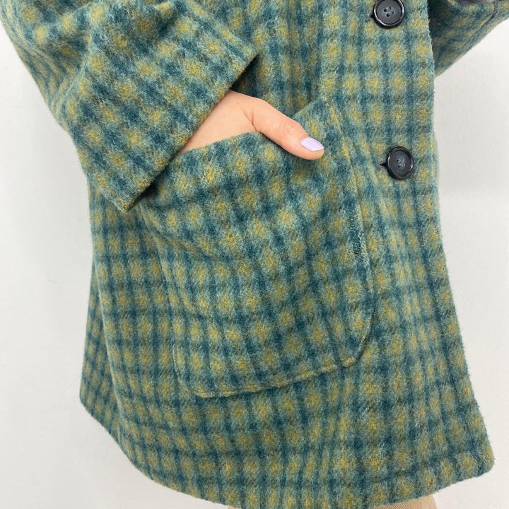 Check Pattern Wool Jacket Women's L Vintage /eaa291167