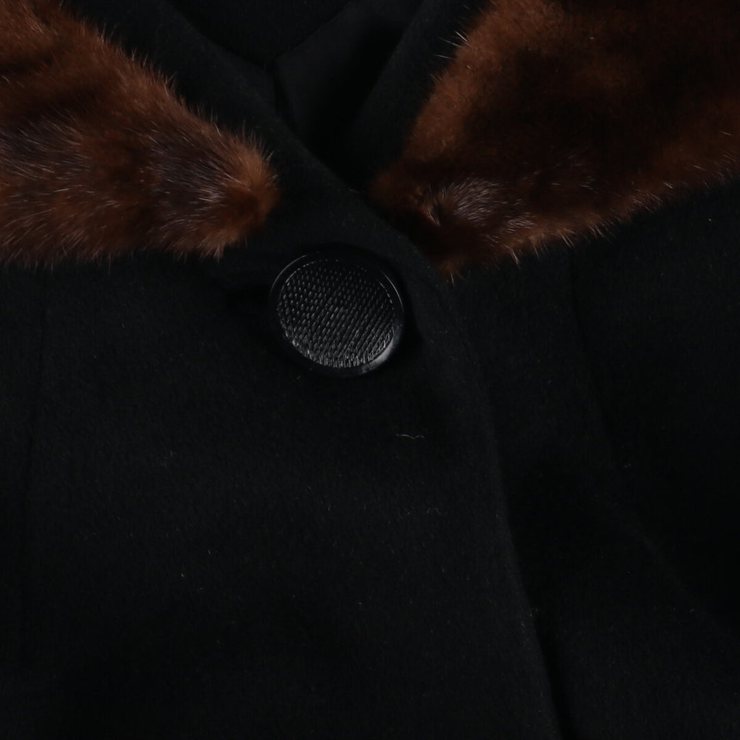 Wool long coat with fur, women's M /eaa293968