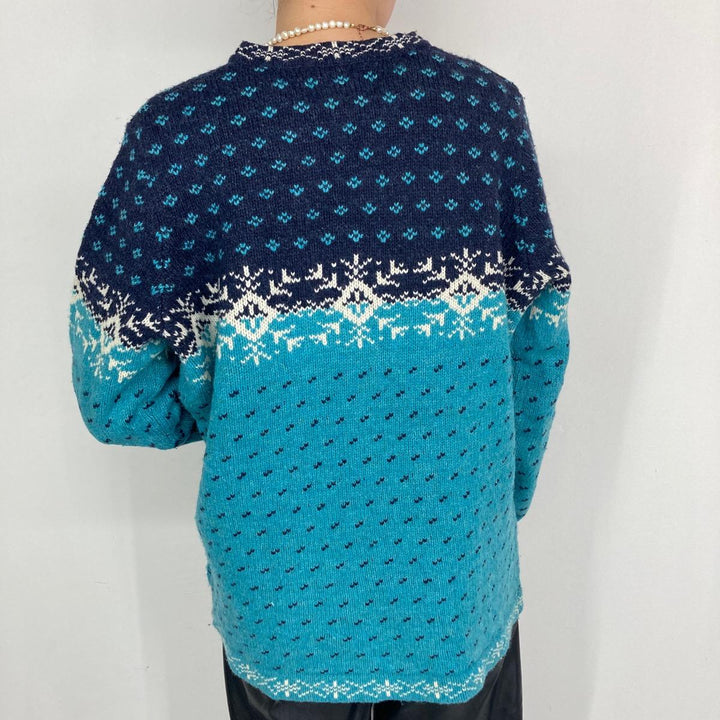 WOOLRICH All-over print wool Tyrolean sweater for women L /eaa296435