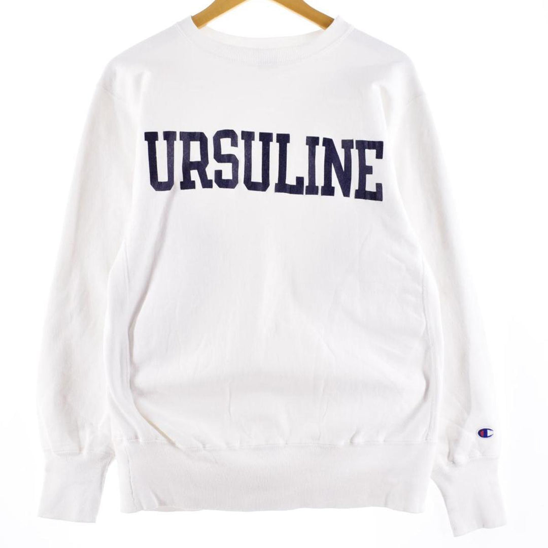 90'S Champion Reverse Weave College Sweatshirt with Embroidered Tag, Made in USA, Men's Size L cotton white type Vintage Second Hand